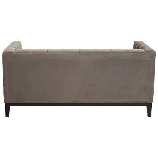 Elgafar Soft Velvet Two Seater Sofa In Grey With Black Feet _4