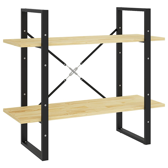 Hanny Pine Wood 2-Tier Bookshelf In Natural