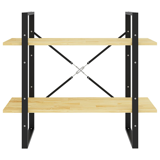 Hanny Pine Wood 2-Tier Bookshelf In Natural
