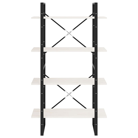 Hanny Pine Wood 4-Tier Bookshelf In White