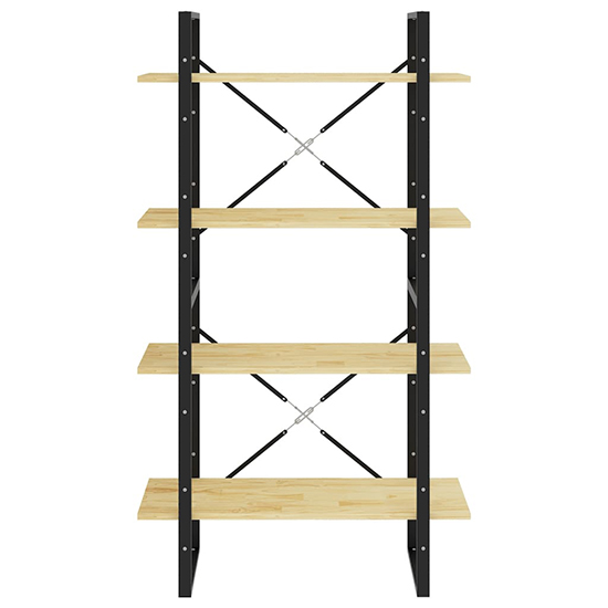 Hanny Pine Wood 4-Tier Bookshelf In Natural
