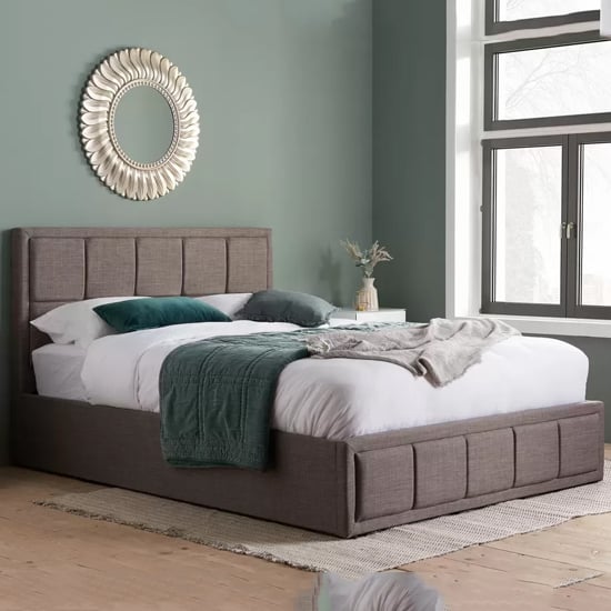 Read more about Hanover fabric ottoman double bed in grey