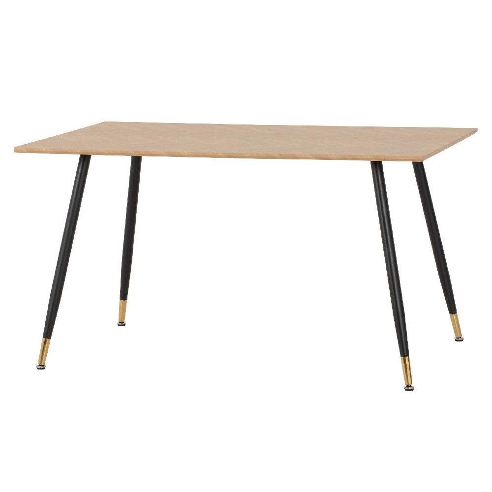 Hanover Oak Wooden Dining Table With 4 Lyster Blue Chairs