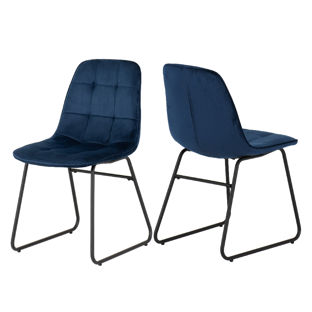 Hanover Oak Wooden Dining Table With 4 Lyster Blue Chairs