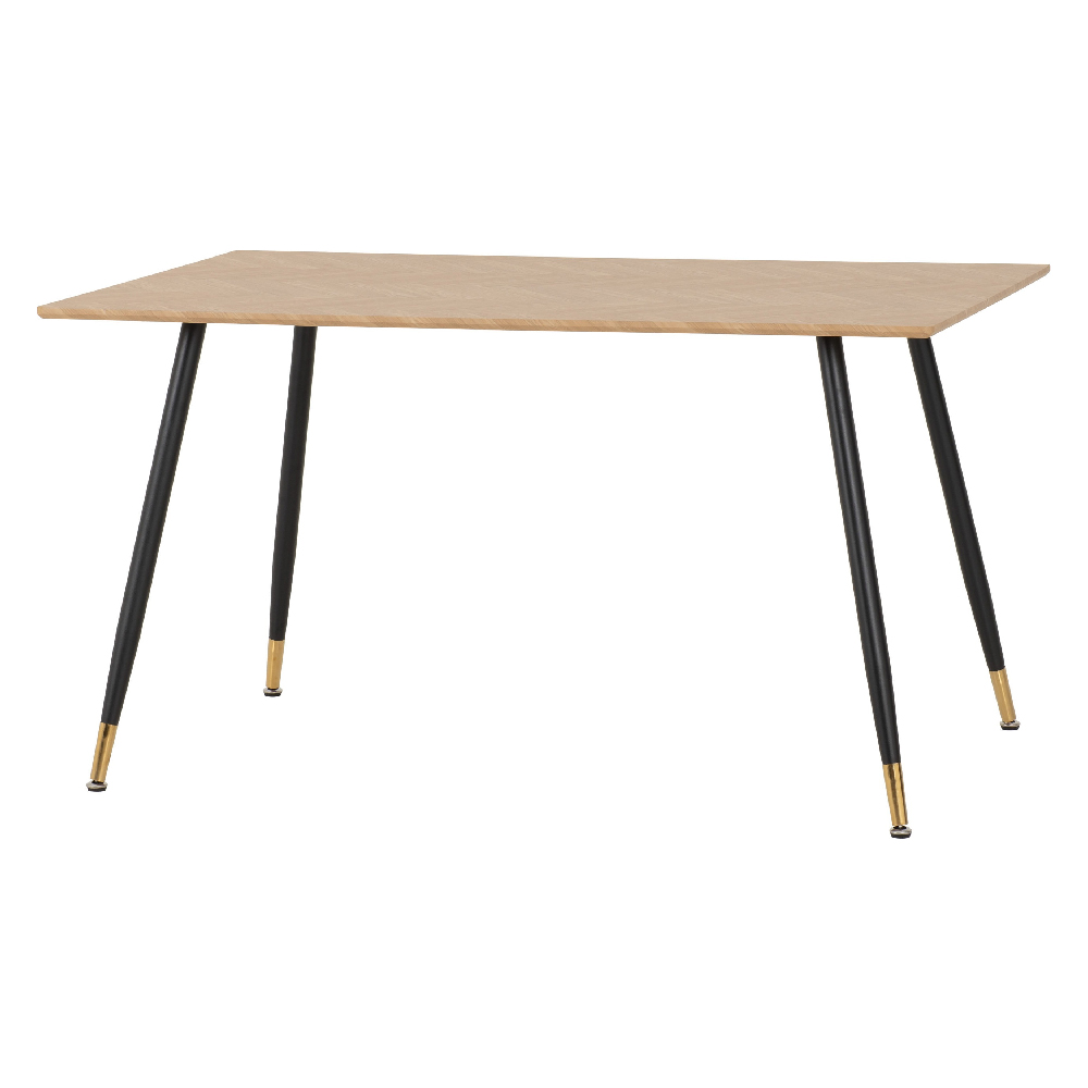 Hanover Oak Wooden Dining Table With 4 Qinson Brown Chairs