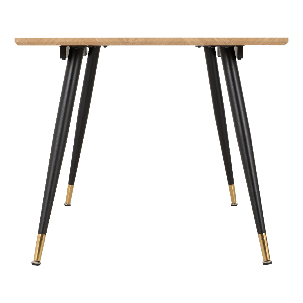 Hanover Oak Wooden Dining Table With 6 Alsip Brown Chairs