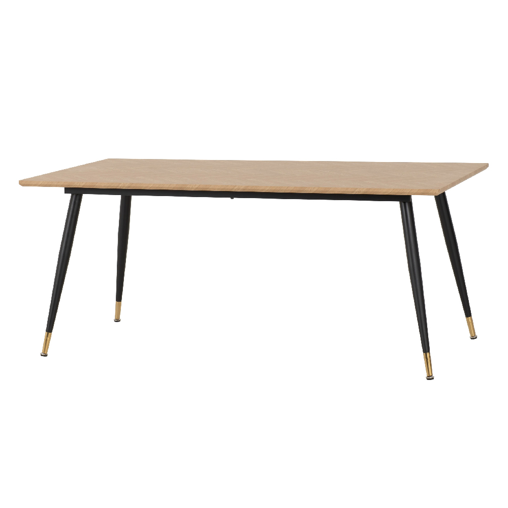 Hanover Oak Wooden Dining Table With 6 Alsip Brown Chairs