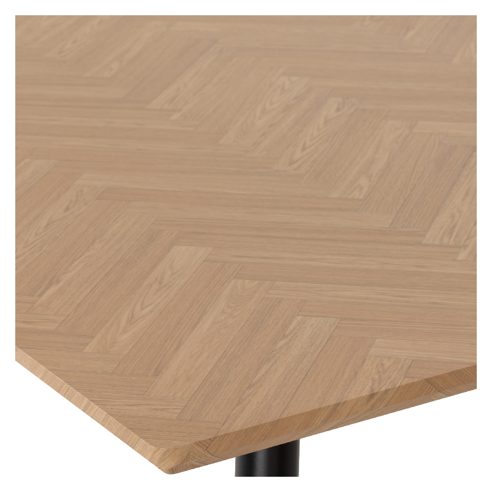 Hanover Wooden Dining Table Large With Black Legs In Oak