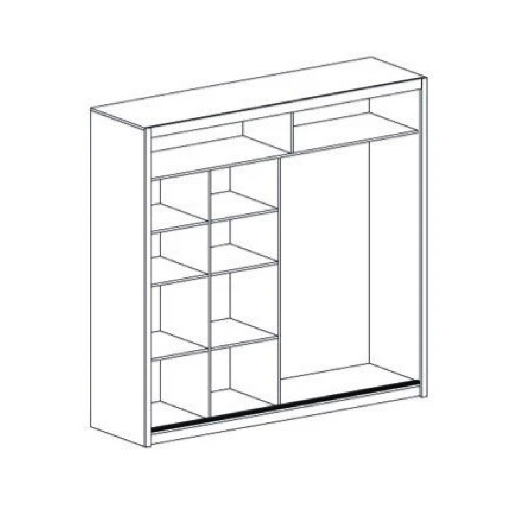 Hanover Wooden Wardrobe With 2 Sliding Doors In Matt White