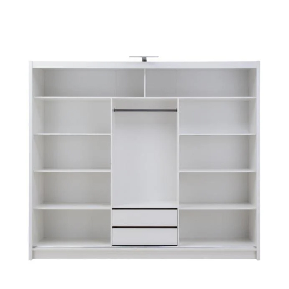 Hanover Wooden Wardrobe With 3 Sliding Doors In Matt White