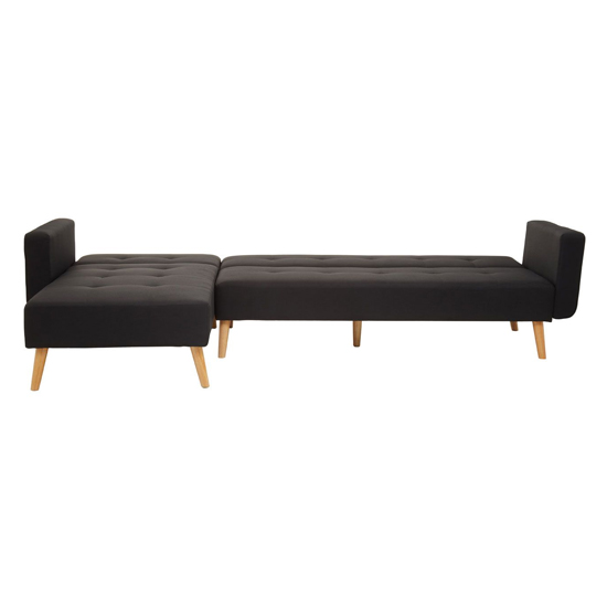 Hansa Large Velvet Corner Sofa In Black