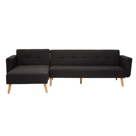 Hansa Large Velvet Corner Sofa In Black