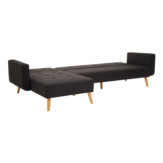 Hansa Large Velvet Corner Sofa In Black