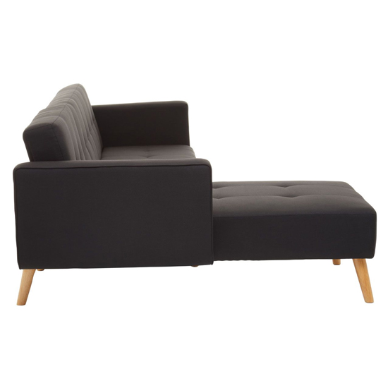 Hansa Large Velvet Corner Sofa In Black