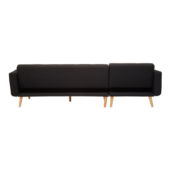 Hansa Large Velvet Corner Sofa In Black