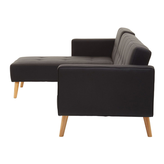Hansa Large Velvet Corner Sofa In Black