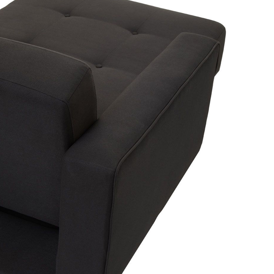 Hansa Large Velvet Corner Sofa In Black