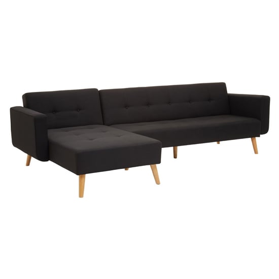 Product photograph of Hansa Large Velvet Corner Sofa In Black from Furniture in Fashion