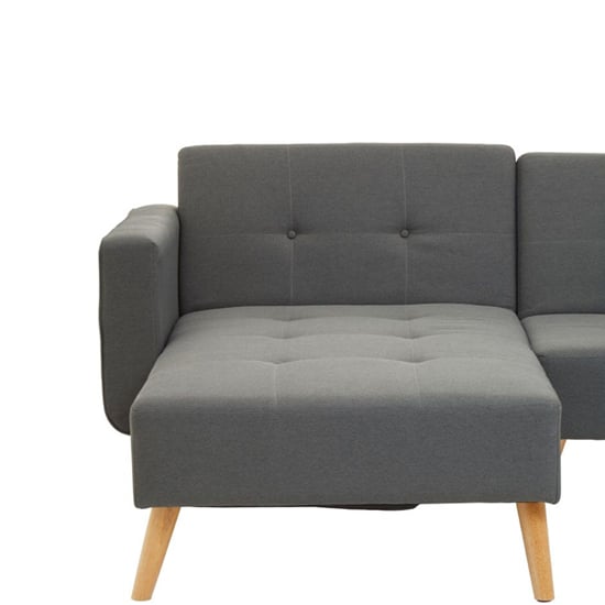 Hansa Large Velvet Corner Sofa In Grey