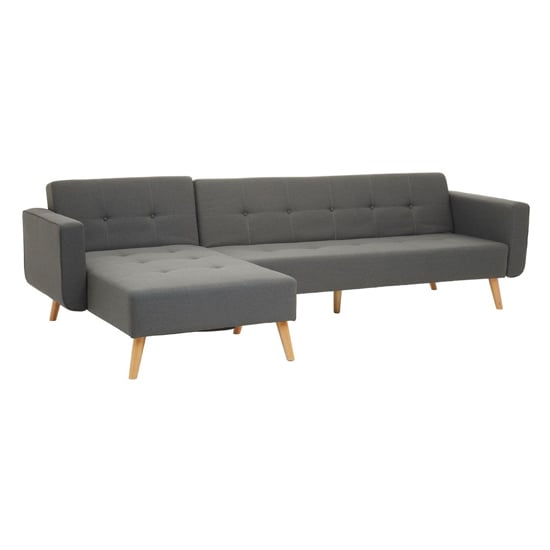 Hansa Large Velvet Corner Sofa In Grey