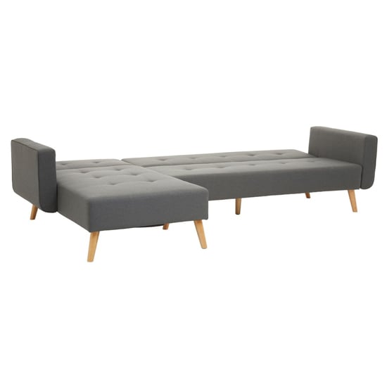 Hansa Large Velvet Corner Sofa In Grey