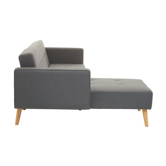 Hansa Large Velvet Corner Sofa In Grey