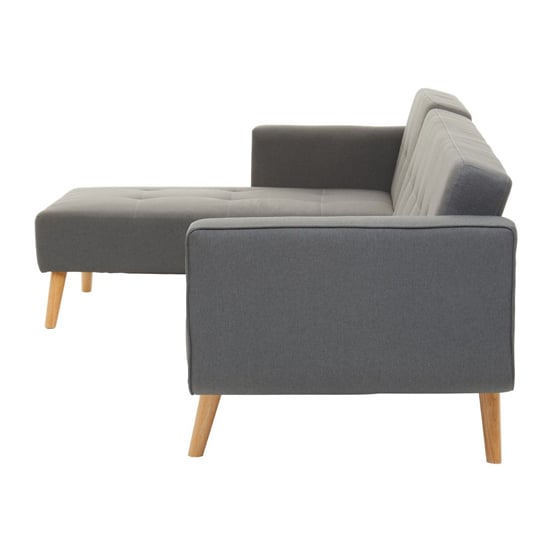 Hansa Large Velvet Corner Sofa In Grey