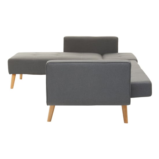 Hansa Large Velvet Corner Sofa In Grey