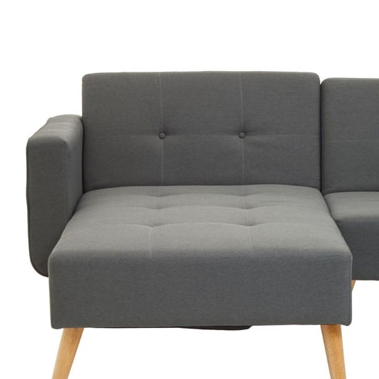 Hansa Large Velvet Corner Sofa In Grey