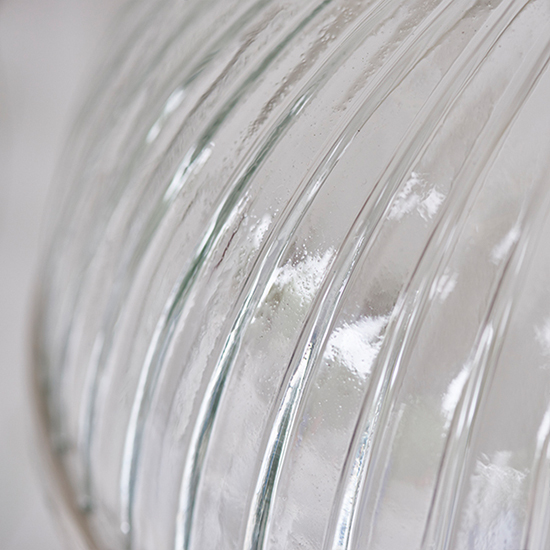 Hansen 1 Light Clear Ribbed Glass Pendant Light In Bright Nickel
