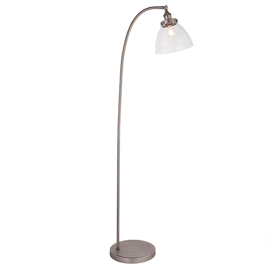 Hansen Clear Glass Shade Task Floor Lamp In Brushed Silver_2