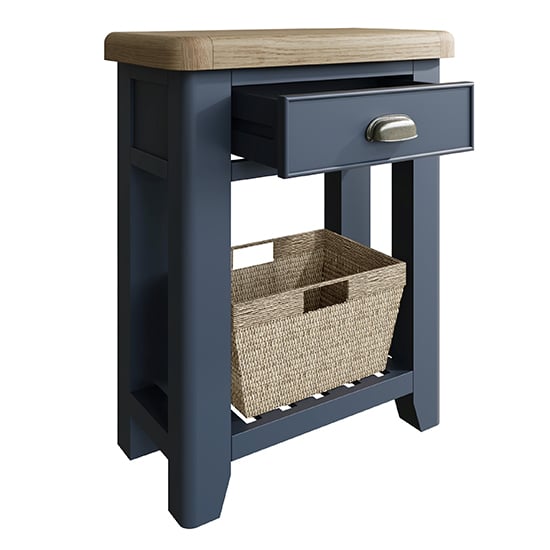 Hants Wooden 1 Drawer Telephone Table In Blue_2