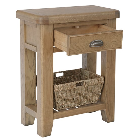 Hants Wooden 1 Drawer Telephone Table In Smoked Oak_2