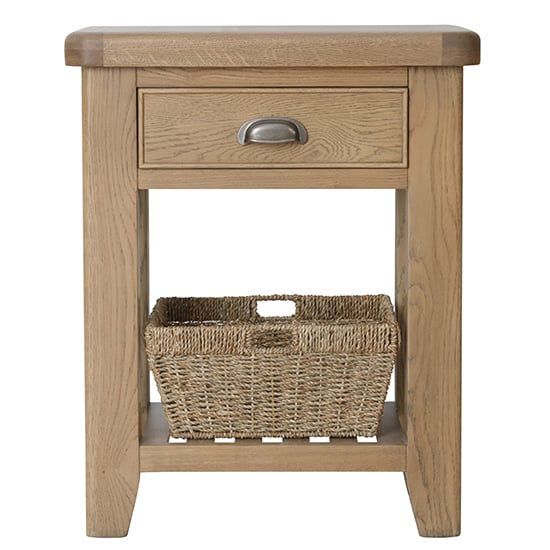 Hants Wooden 1 Drawer Telephone Table In Smoked Oak_3