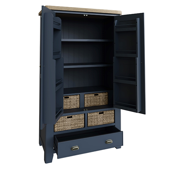 Hants Wooden 2 Doors And 1 Drawer Storage Cabinet In Blue_2