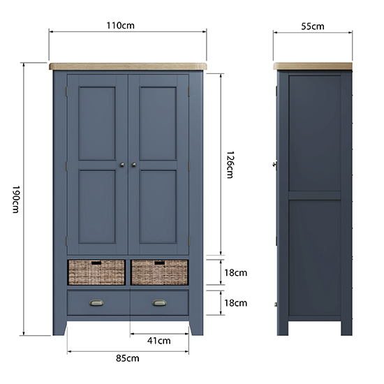 Hants Wooden 2 Doors And 1 Drawer Storage Cabinet In Blue_6