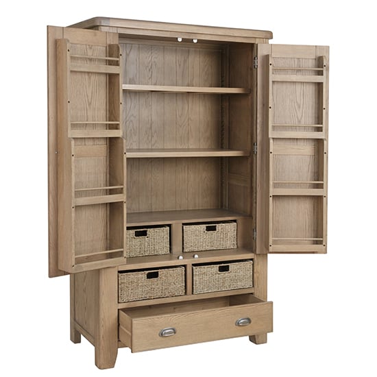 Hants Wooden 2 Doors And 1 Drawer Storage Cabinet In Smoked Oak_2