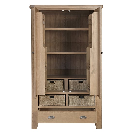 Hants Wooden 2 Doors And 1 Drawer Storage Cabinet In Smoked Oak_4