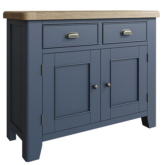 Hants Wooden 2 Doors And 2 Drawers Sideboard In Blue
