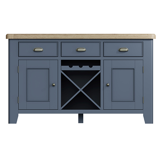 Hants Wooden 2 Doors And 3 Drawers Sideboard In Blue_3