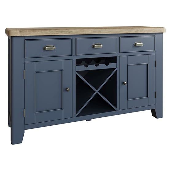 Hants Wooden 2 Doors And 3 Drawers Sideboard In Blue_1
