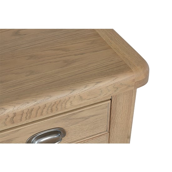 Hants Wooden 2 Drawers Lamp Table In Smoked Oak_6