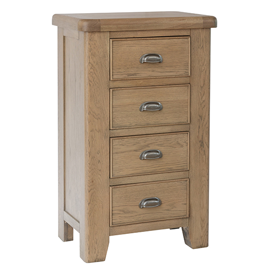 Hants Wooden Chest Of 4 Drawers In Smoked Oak thumbnail