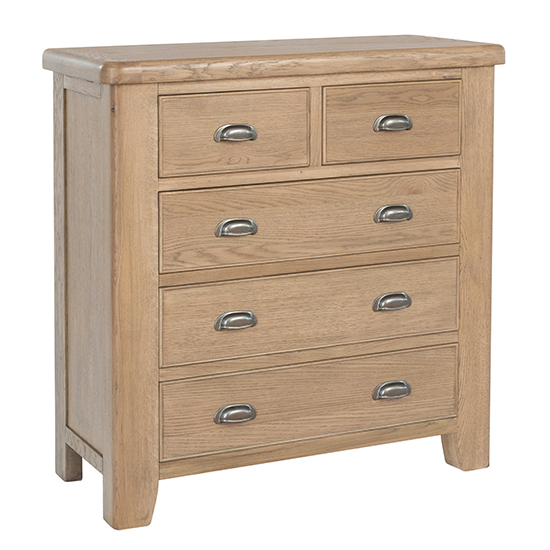 Hants Wooden Chest Of 5 Drawers In Smoked Oak thumbnail