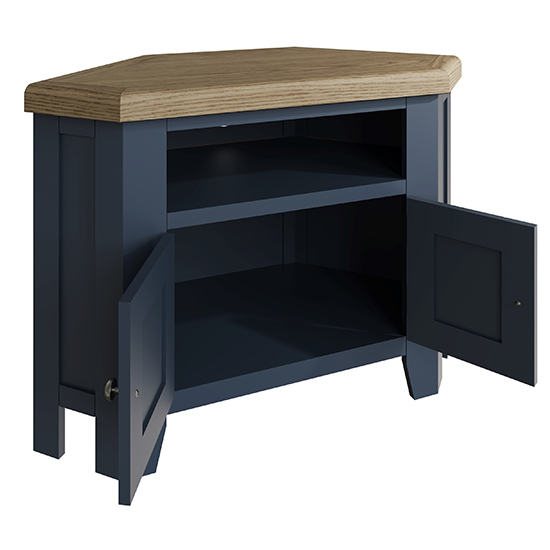 Hants Corner Wooden 2 Doors And Shelf TV Stand In Blue_3