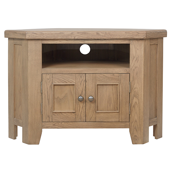 Hants Corner Wooden 2 Doors TV Stand In Smoked Oak_3