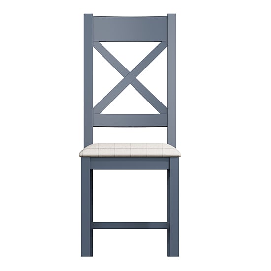 Hants Cross Back Dining Chair In Blue With Natural Seat_2
