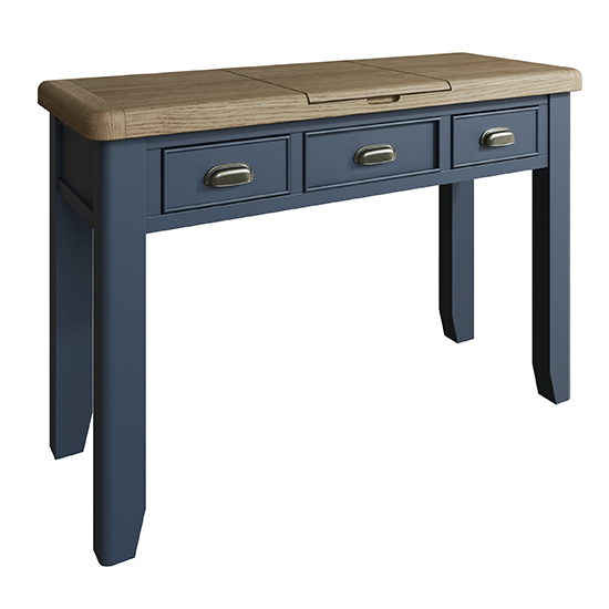 Read more about Hants wooden dressing table with mirrror in blue