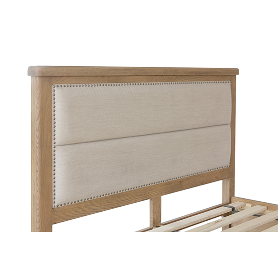 Hants Fabric Headboard Super King Size Bed In Smoked Oak Furniture in