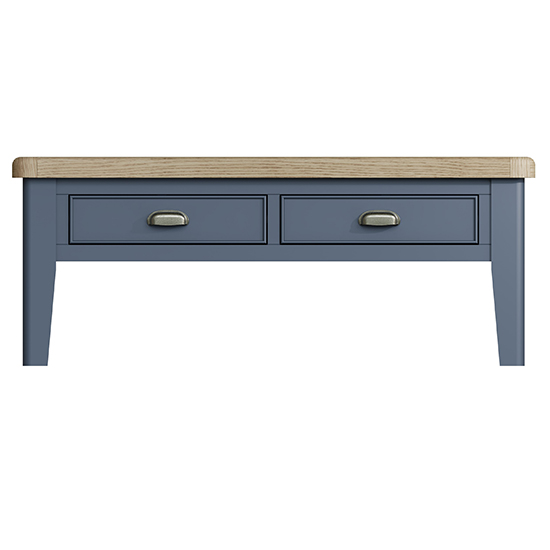 Hants Large Wooden 2 Drawers Coffee Table In Blue Furniture in Fashion